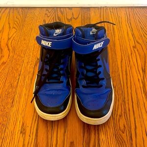 Nike Court Borough Mid 2 DM8872-001 Boy’s Blue/Black Leather Sneaker US 6Y